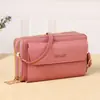 2025 Nueva Bolsa de Hombro Multiusos de Gran Capacidad Color Sólido Moda Simple Horizontal Cruzada para Teléfono Móvil Mujeres