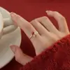 Nuevo Anillo de Peces Koi de Jade Estilo Chino para Mujer, Banda Lisa de Pez Dorado de Resina, Anillo para Dedo Índice, Anillo Ajustable de Estilo Étnico Simple y Versátil