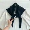 100% Cachecol Triângulo de Lã Australiana Listrado Xale Turbante Tricotado Cachecol Pequeno Multifuncional Coreano Feminino