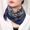 Bufanda Cuadrada de Gasa de Algodón para Adultos Mayores 70, Bufanda para el Cuello Transpirable, Bufanda Estampada de Estilo Étnico, Bufanda de Gasa de Algodón Suave, Cómoda y Agradable para la Piel