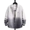 Camisa-chaqueta casual de estilo americano para primavera y otoño, elegante, de alta gama, con finas rayas, para hombre, de manga larga, corte holgado, moderna, de alta calle, versátil