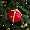 Producto Nuevo Transfronterizo Bola de Espuma de 8 cm Colgante para Árbol de Navidad Bola Colgante Bola con Estampado de Tela de Estrella Decoración Arreglo