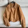Chaqueta corta nueva estilo retro 2026, cómoda y elegante, con cuello de punto y cintura entallada - al por mayor N5BW26180