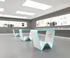 Soporte de Exhibición para Sala de Exposiciones de Empresa, Mesa de Exhibición Cilíndrica, Vitrina Redonda para Exhibición de Productos, Cabinet de Exhibición de Experiencia de Exposición tipo Isla con Forma Irregular Pintado