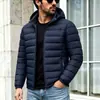 Jaqueta Ribatada Casual Versátil 3D Amazon Transfronteiriça de Inverno 2026, Casaco Quente de Algodão, Nova Jaqueta Masculina de Cor Sólida Removível