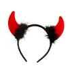 Diadema de cuernos de diablo para Halloween transfronteriza, accesorio para el cabello de Halloween, diadema de plumas negras, pasador, disfraz de festival de fantasmas
