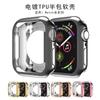 Para Apple Watch 7ª Generación Carcasa Blanda apple watch7 Resistente a Caídas TPU Electrochapado Medio Bolso Hueco Marco Protector con Agujero Redondo
