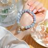 Pulsera China Nueva Cristal Natural Cristal de Aguamarina Optimizado con Perla Carácter Ji Diseño Nicho Pulsera