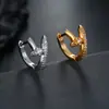 Pendientes de Aro Cruzado con Circonita Moda Masculina Versátiles para el Trabajo Pendientes Hip Hop Femeninos Joyería de Diseño Sencillo de Nicho