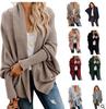 Ropa de Invierno 2026 Suéteres Transfronterizos Europeos y Americanos Ropa de Punto Cardigan para Mujer Tallas Grandes Chaquetas Multicolor Artesanía en Relieve