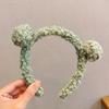 Horquilla de celebridad de Internet de Corea del Sur, linda diadema de oso, banda para el cabello para lavarse la cara, bola de peluche de otoño e invierno, venta de linda diadema, tocado