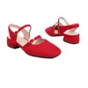Zapatos Cuadrados de Gamuza Coreanos de Verano con Hebilla Baotou Sandalias Abiertas Sandalias de Tacón Bajo 40-43 Zapatos de Comercio Exterior