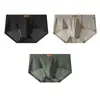 Venta al por mayor de Ropa Interior para Hombre Huajielong de Seda de Hielo Texturizada de Color Sólido, Calzoncillos Transpirables para Hombre de Talle Medio y Talla Grande, Disponibles para Dropshipping