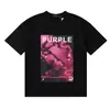 25Ss Marca Morada de Calle Marca Americana de Moda Camiseta Casual Retro Holgada de Manga Corta Estilo Igual para Pareja