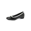 Zapatos de Ballet Mary Jane de Piel de Oveja con Lazo Dulce Aumentadores de Altura Otoño 2026 Tacón Medio Punta Redonda Piel Genuina Tacón Bajo Zapatos para Mujer