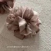 Lazo para el pelo de tela coreana rosa de encaje puramente deseable, elegante y fresco, scrunchie dulce, cuerda para el pelo dulce, scrunchie de perlas