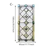 Decoración para Ventana de Color Translúcido Adhesivo Electrostático Geométrico Floral con Borde Dorado, Pegatina para Ventana, Película para Ventana Anti-Espionaje
