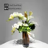 Ornamento de arranjo floral de luxo leve para sala de estar, mesa de escritório, flores artificiais, modelo de mesa de centro de hotel, decoração de mesa de jantar, flores decorativas