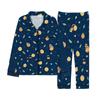 Conjunto de Pijama de Primavera y Otoño para Pareja Nuevo Estilo Transfronterizo Set de Pijama Cardigan Casual Personalizado con Estampado Floral Novedoso 3D