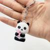 Chaveiro de panda de desenho animado fofo tridimensional de cola flexível boneco de panda pingente de bolsa casal pequenos enfeites presente de atividade