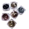 Juego de rodajas aleatorias astringentes de estilo japonés con lentejuelas irregulares, color plata champán platino, parche para uñas DIY con brillantina
