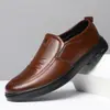 Zapatos de Cuero Casual de Negocios para Hombre Four Seasons sin Cordones Suela de Goma Antideslizante Resistentes al Desgaste Punta Redonda Ligeros Versátiles Zapatos para Automovilismo