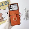 Funda Protectora Rígida de Cuero Plegable con Anillo de Dibujos Animados Glory para Teléfono Plegable Huawei Nova