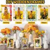 Corte Láser DIY Transfronterizo Marcos de Fotos de Madera Rectangulares de Madera con Bordes Ondulados Adornos de Marco de Fotos con Graffiti Pintado a Mano