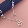 Temu AliExpress joyería europea y americana chapada en plata 925 46CM palabra trébol colgante collar suministro en stock