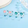 Pendientes de gota de aceite en forma de corazón, pequeños y delicados, frescos y sencillos, coloridos, versátiles, estilo bosque, versión coreana