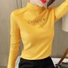 Cálida camiseta de manga larga nueva 2022 con forro polar, cuello medio alto, camisa base, top interior para otoño e invierno para mujer, estilo occidental