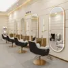 Espejo de Pared para Barbería, Espejo de Peluquería Celebridad de Internet, Espejo de Pared Iluminado Unilateral, Espejo LED para Salón de Peluquería Especial Inteligente