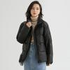 Jaqueta Curta Acolchoada Estilo Pão para Mulheres com Gola Alta, Nova Moda Outono e Inverno 2024, Modelagem Solta, Emagrecimento, Penugem de Pato Branca, Casaco Tendência Plus Size
