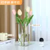 Ornamento de vaso sala de estar arranjo de flores vaso acrílico à prova de queda cultura de água bambu da sorte plantas verdes tubo reto transparente vaso para desabrochar flores