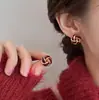 Brincos Trançados de Moda Estilo Coreano para Mulheres, Brincos Únicos e Exquisitos com Nós, Acessórios de Orelha Únicos de Luxo Leve Retro de Nicho Maillard