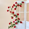 Enredadera artificial de rosas Monet, enredadera de rosas de montaña nevada, cubiertas para techos y tuberías para la decoración de áreas escénicas y lugares populares para fotos.