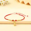 Pulsera Roja Estilo Nuevo para el Año de Nacimiento, Hecha Completamente a Mano, Pulsera con Hebilla de Seguridad Ajustable, Regalo Pequeño, Cordón para Joyería al por Mayor