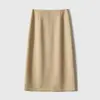 Falda nueva de invierno suelta adelgazante cintura elástica falda elegante de moda combinable abertura trasera falda de lana ajustada