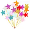 Cartão de Bolo Decoração Inserir Amor Estrela Coroa Inserir Cartão de Bolo de Aniversário Decoração de Bandeira