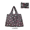 Bolsa de proteção ambiental de desenho animado feminina portátil para compras de supermercado fofa japonesa dobrável à prova d'água leve grande capacidade para compras de supermercado