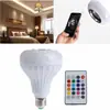 Lâmpada Musical Bluetooth Controle Remoto Sem Fio de 24 Teclas Colorida RGB Mais Luz Branca Luz de Áudio para Celular Lâmpada de Palco com Atmosfera