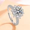 Anillo de mujer con imitación de diamante Mosan de 2 quilates, comercio exterior transfronterizo, venta al por mayor, anillo de diamante incrustado Seiko Hao, venta al por mayor