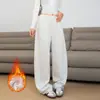 Calça Favorecedora Calça Banana Amônia Líquida Cintura Alta Solta Perna Reta Calça Casual para Mulheres, Emagrecedora e Fluida, Inverno