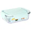 Lonchera de vidrio especial para calentar en microondas, lonchera para estudiantes y trabajadores de oficina con tapa, recipiente Bento separado para mantener la frescura.