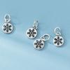 Plata de Ley 925 Plata Tailandesa Antigua Colgante Copo de Nieve Pulsera DIY Colgante de 10 mm Cuerda Tejida a Mano Accesorios de Material S1128
