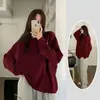 Moletom Básico Cor Sólida Gola Redonda Estilo Japonês 2025 Versátil Simples Marca Tendência Esportivo Casual Soltinho Roupa de Casal Top Base para Mulheres
