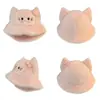 Sombrero de Felpa Estilo Japonés Dulce Dibujo Animado Gato Lindo Lazo para Mujer, Otoño e Invierno Cálido Protección de Orejas Adelgazante Facial Sombrero de Pescador