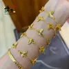 Pulsera de Mariposa Láser de Cinco Flores Alta Retención de Color Popular en Transmisión en Vivo Estilo Simple Moda Lujo Ligero Versátil Pulsera de Temperamento Venta al por Mayor