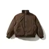 Jaqueta de algodão ORIGTEEN com gola alta estilo retrô americano da moda, casaco de inverno para homens, corte solto, casaco de algodão espesso, MY9022