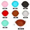 Tapete de Silicone para Air Fryer Redondo 60g Dobrável Assadeira Grau Alimentício À Prova de Óleo e Resistente a Alta Temperatura Bandeja para Forno de Microondas